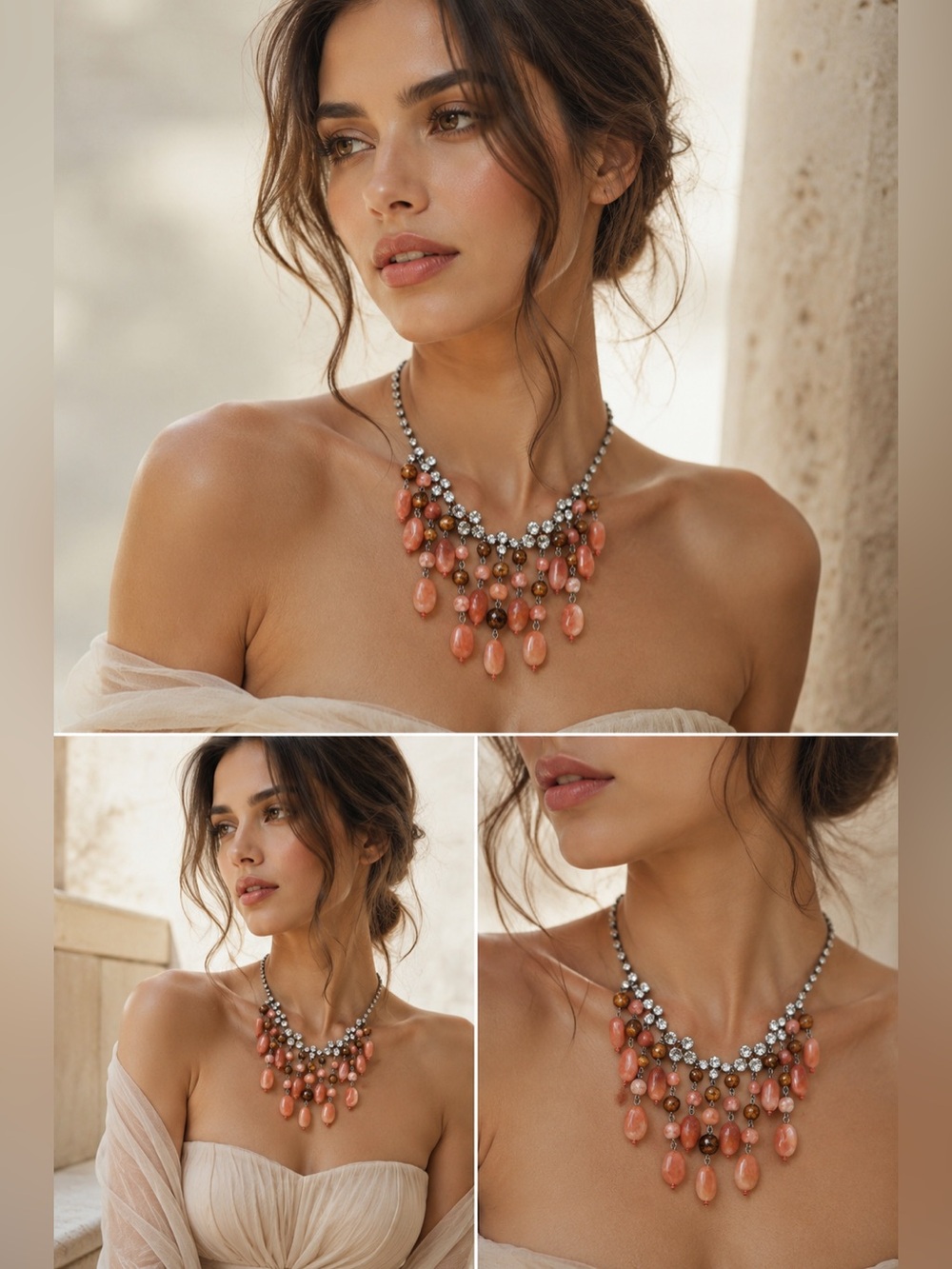 ZARA WATERFALL JEWEL STONE NECKLACE